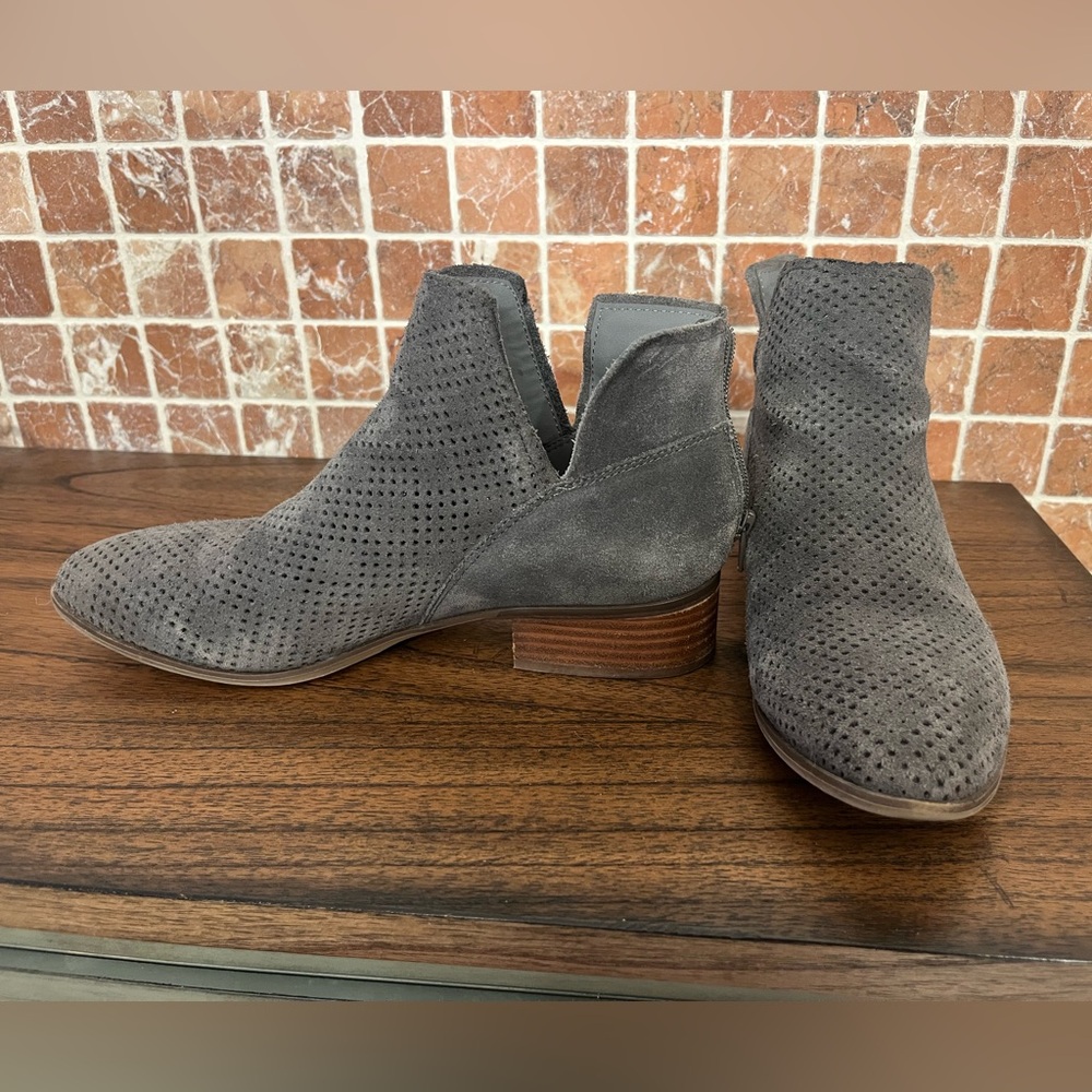 Crown Vintage Charcoal Perforated Ankle Booties